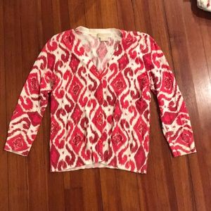 Pink Patterned Michael Kors Button Up Cardigan
